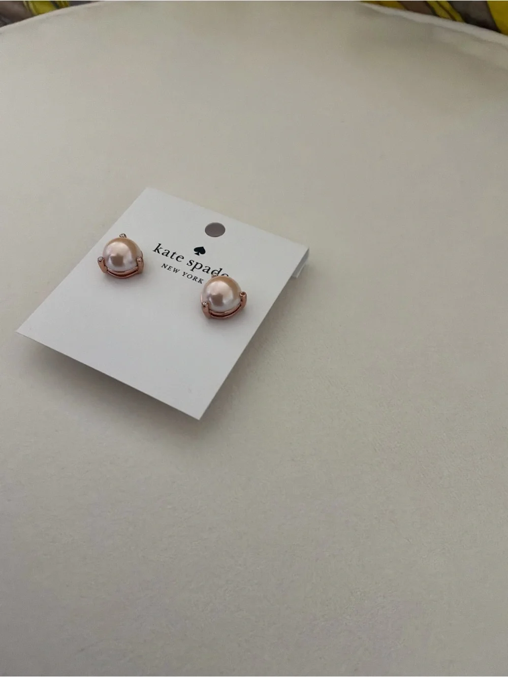 kate spade Rose Gold & Blush Faux Pearl Stud Earrings | NWT